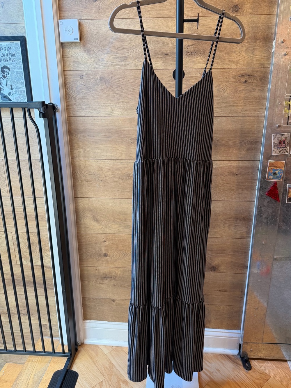 Emily Daniels NWT Stripe Tiered Maxi Dress w/Pockets Size Medium